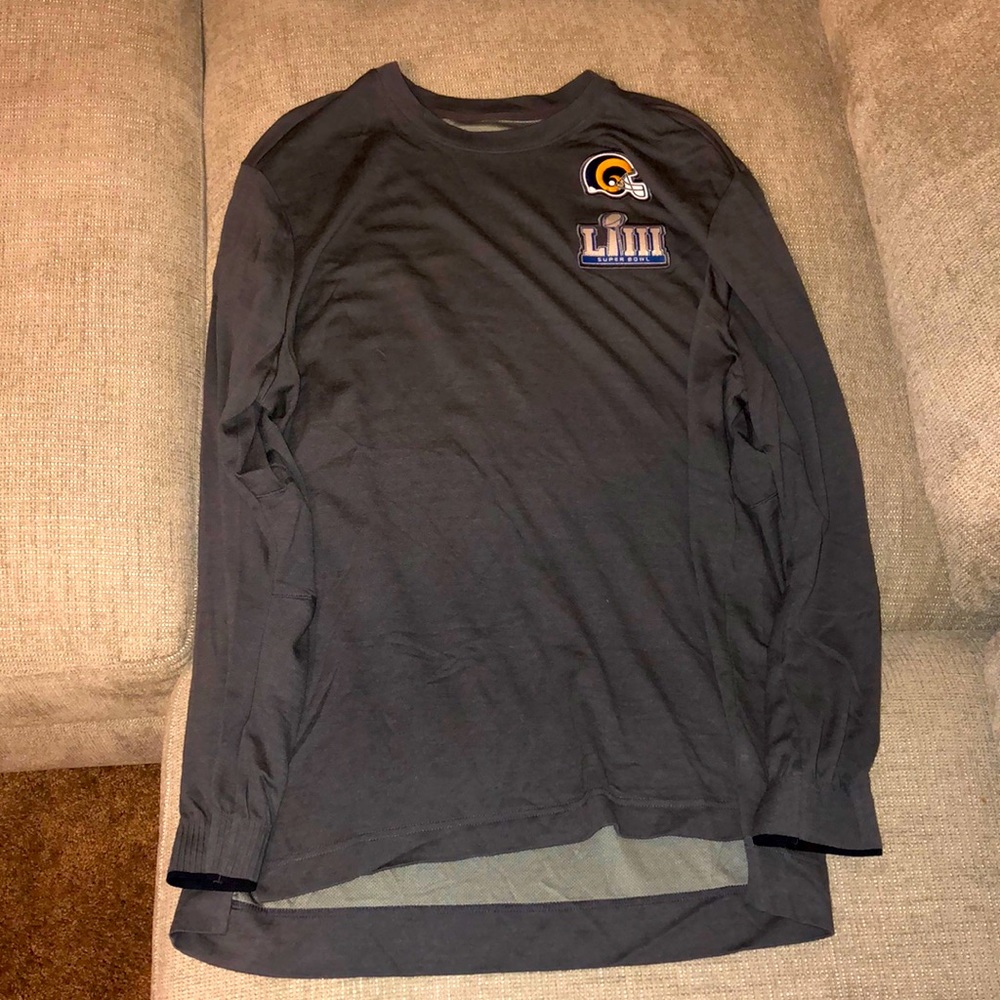 NIKE LOS ANGELES RAMS SUPER BOWL MEDIA NIGHT Long Sleeve Shirt VERY RARE